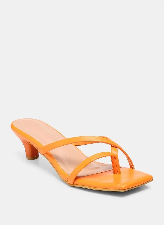 GNIST Solid Strap Kitten Heel Sandals by Styli