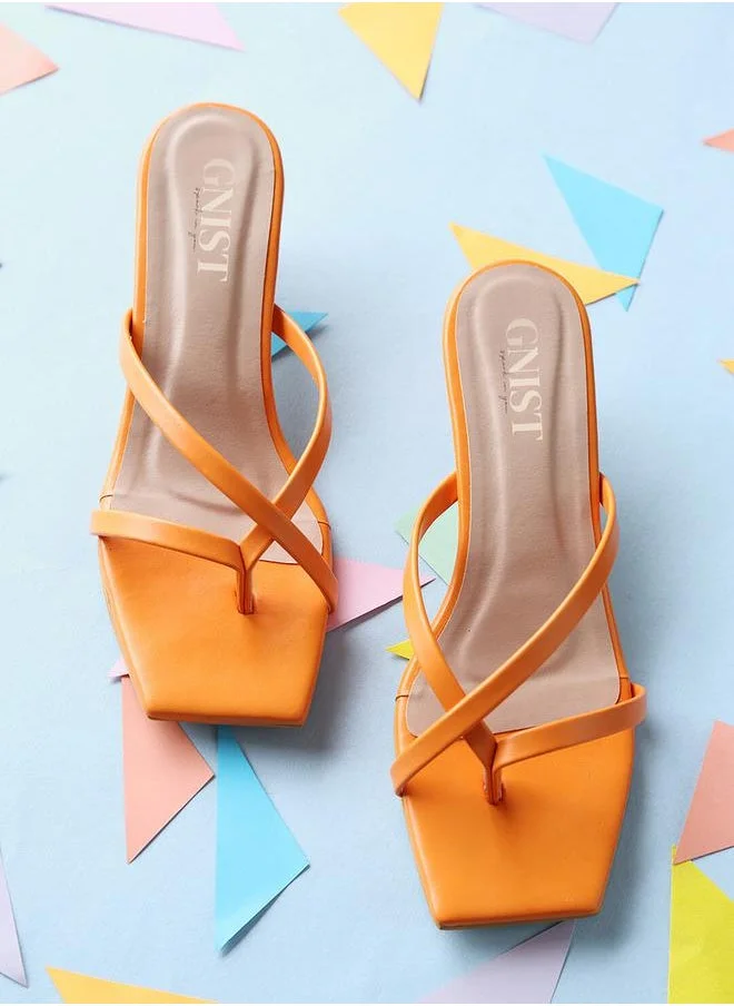 GNIST Solid Strap Kitten Heel Sandals by Styli