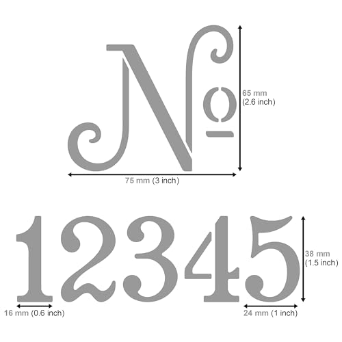 Aleks Melnyk No.159 Metal Stencil French Small Numbers 1.5 inch, Template for Wood Burning, Crafts, DIY, Engraving, World Stencil, Decor, Reusable Vintage Arabic Numerals, Old World Number - Image 3