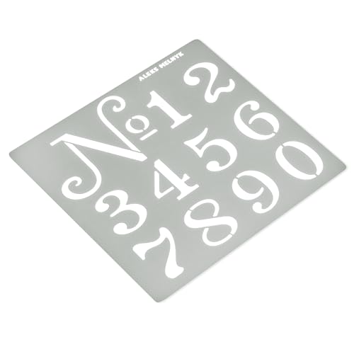 Aleks Melnyk No.159 Metal Stencil French Small Numbers 1.5 inch, Template for Wood Burning, Crafts, DIY, Engraving, World Stencil, Decor, Reusable Vintage Arabic Numerals, Old World Number - Image 2