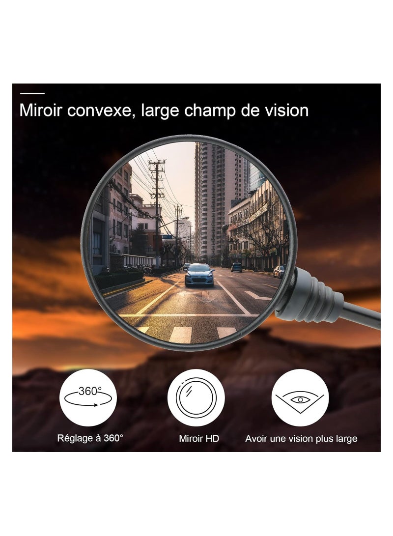 SYOSI Motorcycle Mirror, Universal Motorcycle Mirror with 7/8 Inch 22 mm Handlebar Clamp, Universal Foldable Round Rear View Mirror for Motorcycles, Street Bikes, Scooters and Sports Motorcycles  - Image 3