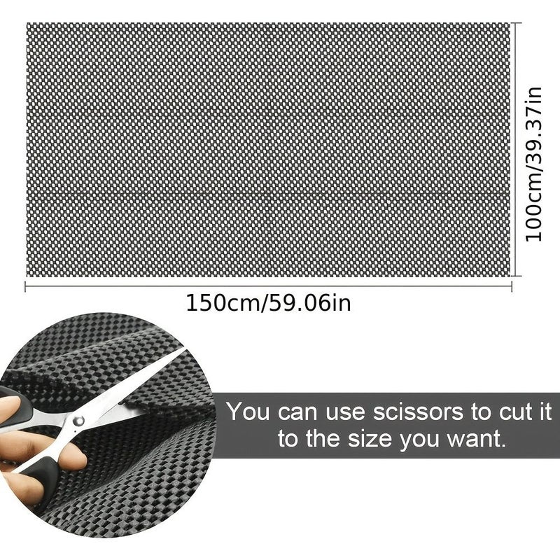 Grey Non-Slip PVC Mesh Mat 62.99x39.37 Inch for Drawer Floor Boot - Image 2