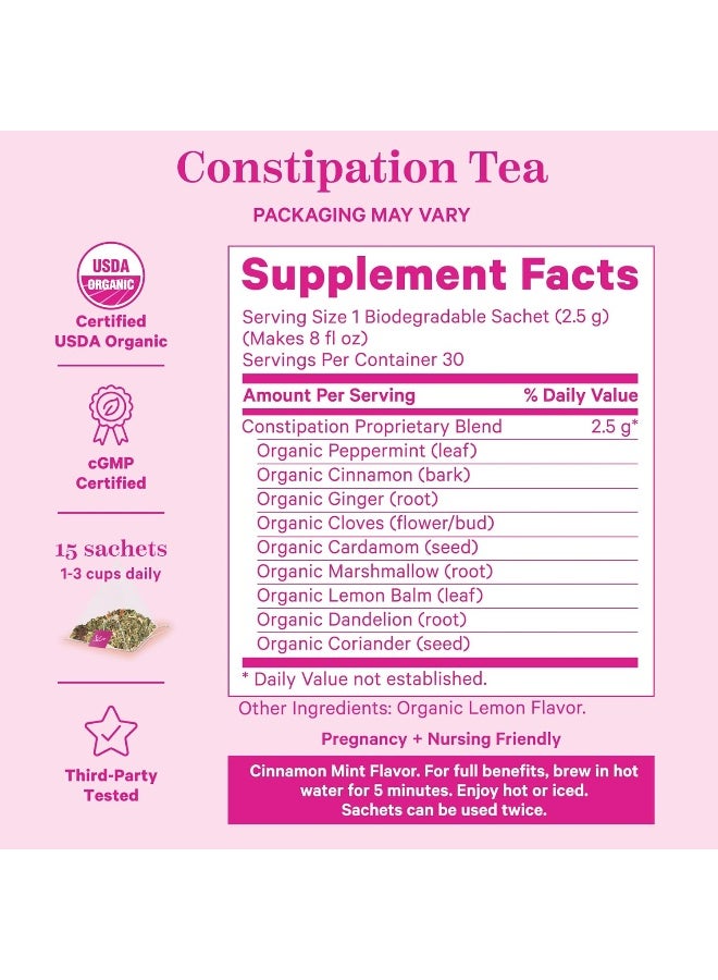 بينك ستروك شاي الإمساك بنكهة القرفة والنعناع 15 كيس هرمي - Image 4