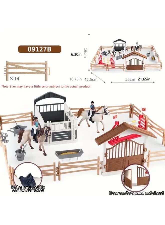 Farm Ranch Toys Stable Dolls Horse Club With Riders Model 09127B For Kids - Image 1