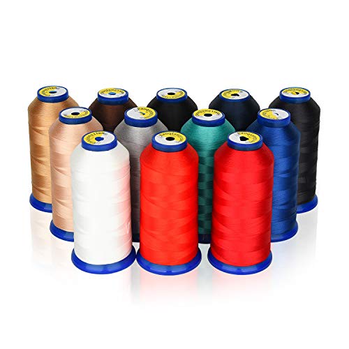 pestor Heavy Duty Thread 1800 Yards Size T70#69 210D/3 All Purpose High Strength Polyester Sewing Thread for Weaves, Upholstery, Jeans and Weaving Hair, Drapery, Beading, Purses, Leather (Beige) - Image 3