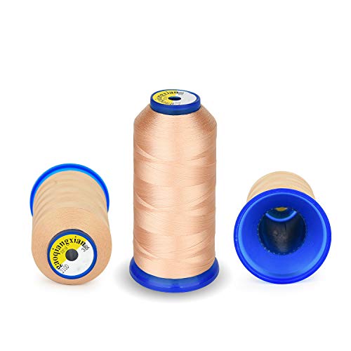 pestor Heavy Duty Thread 1800 Yards Size T70#69 210D/3 All Purpose High Strength Polyester Sewing Thread for Weaves, Upholstery, Jeans and Weaving Hair, Drapery, Beading, Purses, Leather (Beige) - Image 2