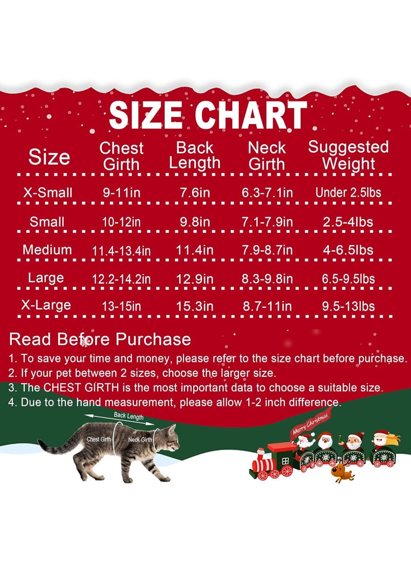 Bukela Cat Dog Christmas Sweater Pet Winter Warm Coat Pajamas Small Dog Sweaters Reindeer Snowflake Christmas Sweater for Large Cats Small Dogs (Reindeer, L) - Image 5