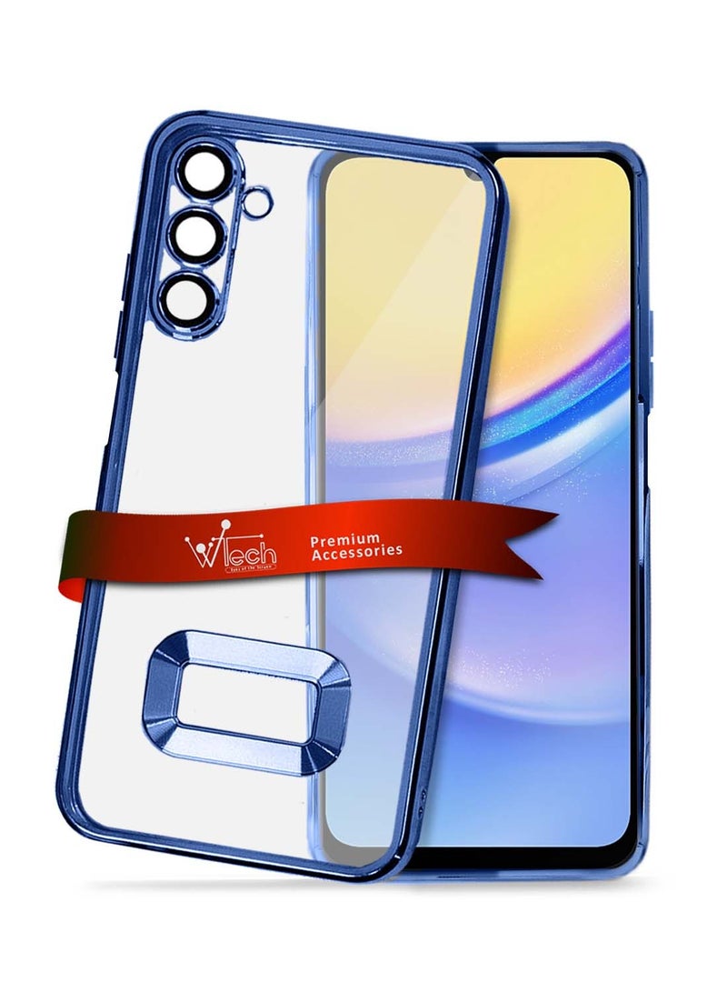 Wtech Samsung Galaxy A16 5G 2024 Luxury Plating Raised Lips Camera Hole Case Cover - Navy Blue - Image 1