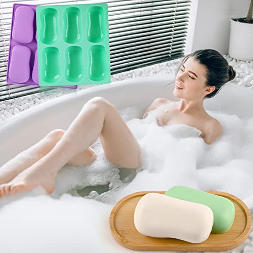 Sakolla 2 Pack 6 Cavity DIY Silicone Soap Molds Classical Handmade Silicone Molds for Bath Bombs, Craft Soap Making Supplies - Image 5