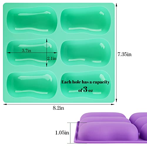 Sakolla 2 Pack 6 Cavity DIY Silicone Soap Molds Classical Handmade Silicone Molds for Bath Bombs, Craft Soap Making Supplies - Image 2