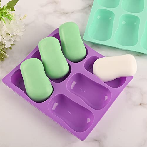 Sakolla 2 Pack 6 Cavity DIY Silicone Soap Molds Classical Handmade Silicone Molds for Bath Bombs, Craft Soap Making Supplies - Image 3