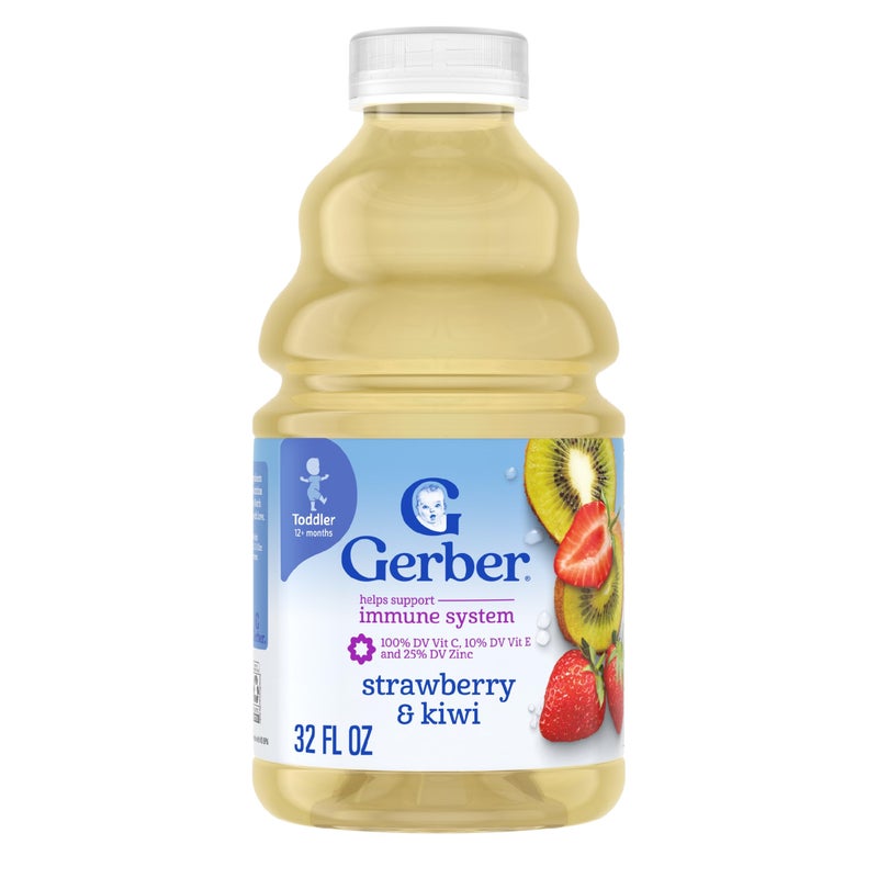 Gerber Toddler Juice, Strawberry & Kiwi, Water and Fruit Juice Blend, Toddler Drink, 6PK - Image 1
