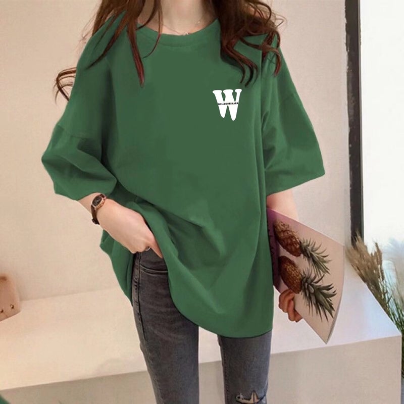 Plus size chubby girl short sleeve t-shirt women's summer new Korean style loose mid-length round neck thin half sleeve top ins fashion - Image 1