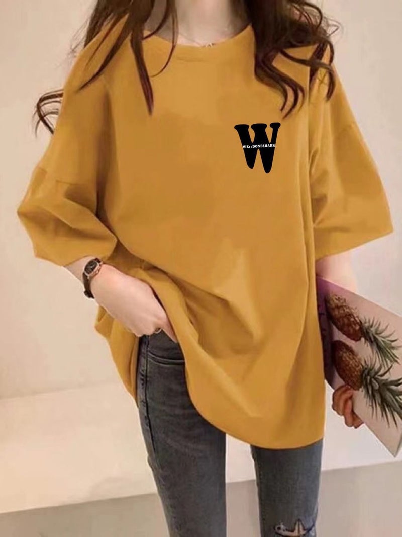 Plus size chubby girl short sleeve t-shirt women's summer new Korean style loose mid-length round neck thin half sleeve top ins fashion - Image 5