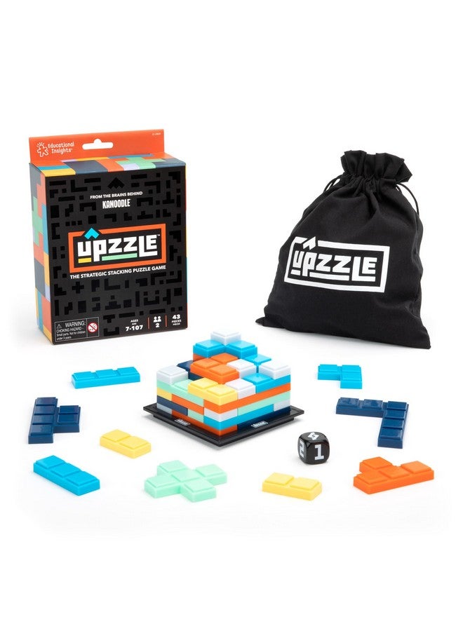 Educational Insights Upzzle - Strategic Stacking Puzzle Game for 2 Players, Brain Teaser Puzzles for Kids and Adults, Perfect for Family Game Night, Gift for Ages 7+ - Image 1