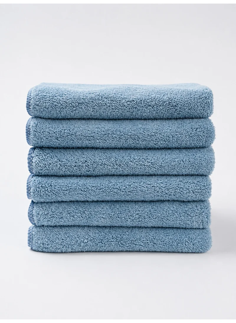 Donetella Cloudy Blue 6-Pack Microfiber Kitchen Towels 35×35 cm Size – 330 GSM, Highly Absorbent, Quick Dry, Lint Free, Streak Free | Dish & Counter Cleaning  | Best Price UAE