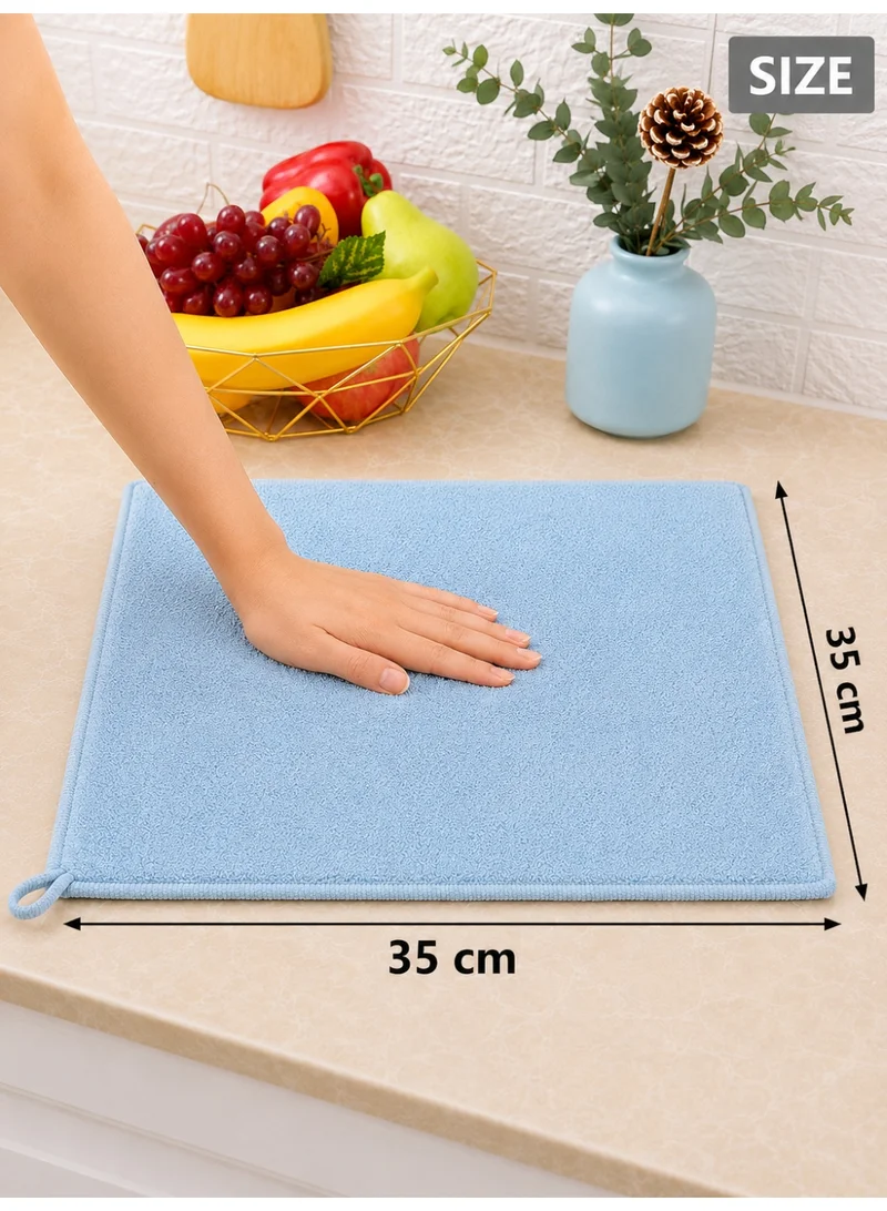 Donetella Cloudy Blue 6-Pack Microfiber Kitchen Towels 35×35 cm Size – 330 GSM, Highly Absorbent, Quick Dry, Lint Free, Streak Free | Dish & Counter Cleaning  | Best Price UAE