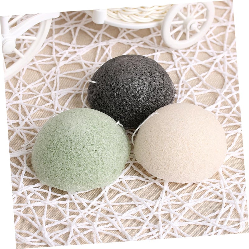 Konjac Facial Sponge 4 Pack Charcoal Exfoliating Gentle Cleansing For Oily Skin Daily Skincare - Image 4
