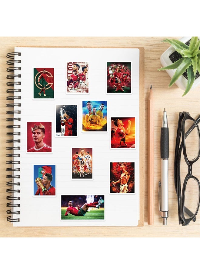 50 stickers featuring the graffiti of football star Cristiano Ronaldo, suitable for sticking on guitar notebooks, briefcases. Waterproof stickers - Image 4