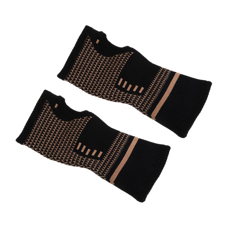 Copper Fiber Wrist Brace For Exercise Fitness And Daily Work Support Black - Image 2