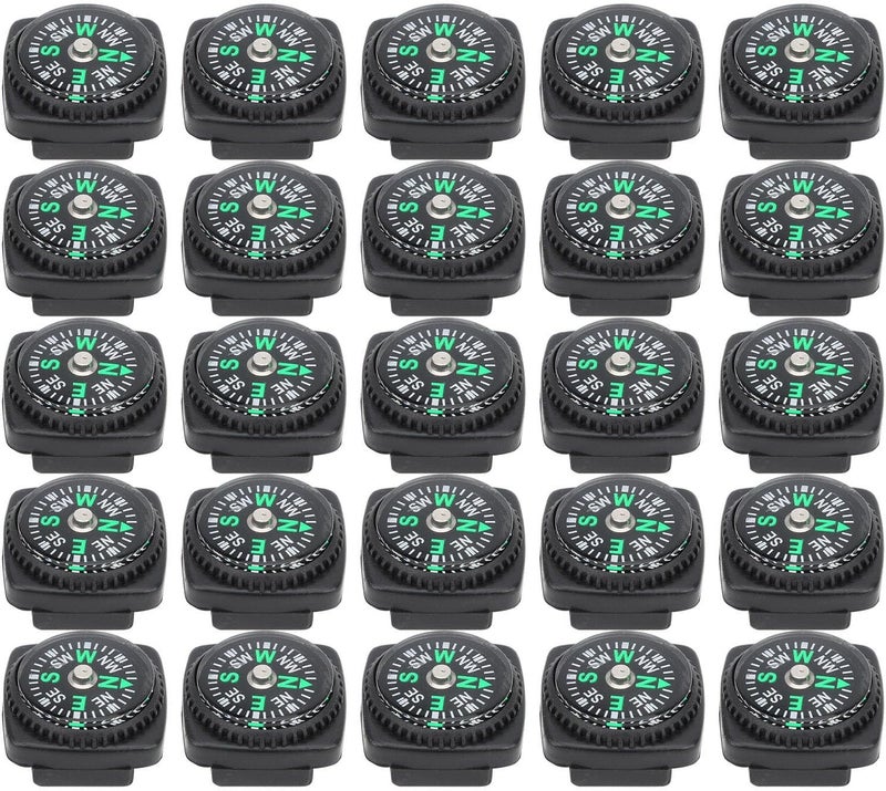 25Pcs Black Survival Bracelet Compass, Safe Plastic Buckle, Outdoor Watch Chain Compass with Soft Plastic Buckle, Ideal for Outdoor Watch Chains Umbrella Rope Accessories - Image 3