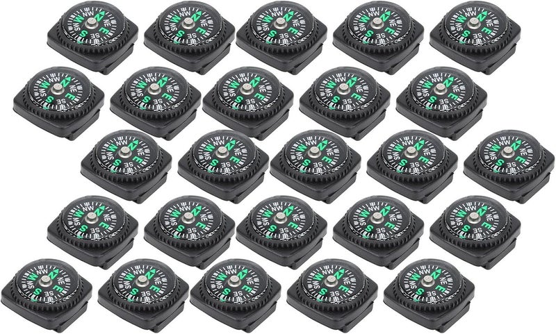 25Pcs Black Survival Bracelet Compass, Safe Plastic Buckle, Outdoor Watch Chain Compass with Soft Plastic Buckle, Ideal for Outdoor Watch Chains Umbrella Rope Accessories - Image 5