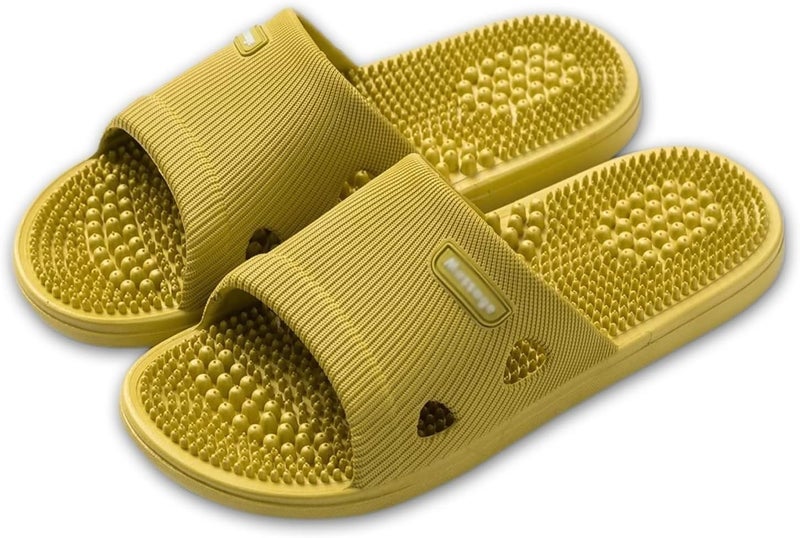 Plantar Fasciitis Acupuncture Massage Slippers For Women Men Foot Reflexology & Acupressure Massage Sandals Non-Slip Home Shower Shoes Arthritis Neuropathy Pain Relief (Color : Green, Size : 40/41 E - Image 1