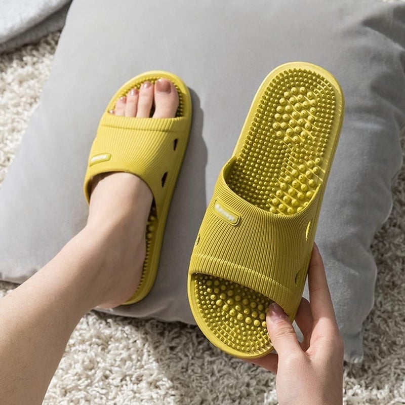 Plantar Fasciitis Acupuncture Massage Slippers For Women Men Foot Reflexology & Acupressure Massage Sandals Non-Slip Home Shower Shoes Arthritis Neuropathy Pain Relief (Color : Green, Size : 40/41 E - Image 2