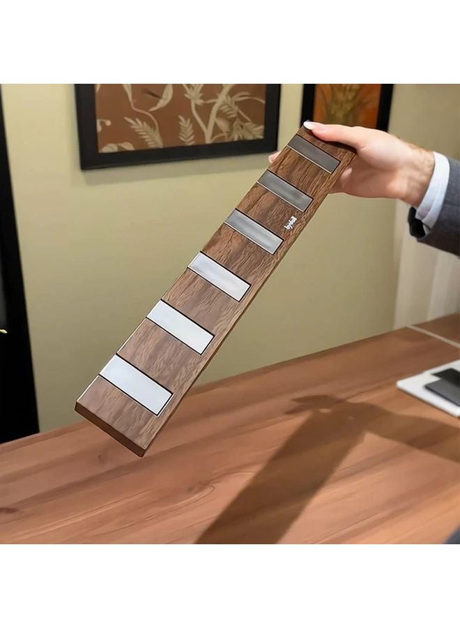 Modern Wood Color Wall Hooks 6 Anti Slip No Drill Heavy Duty Coat Hat Rack - Image 2