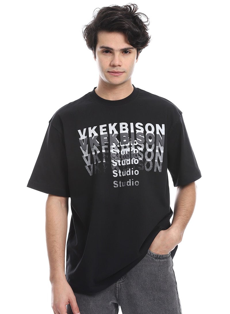 White Rabbbit Printed Pattern Comfy Slip On T-Shirt  - Image 1