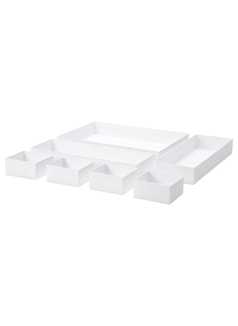 Versatile Storage Solution Set Of 7 White Boxes For Organizing And Storing Various Items