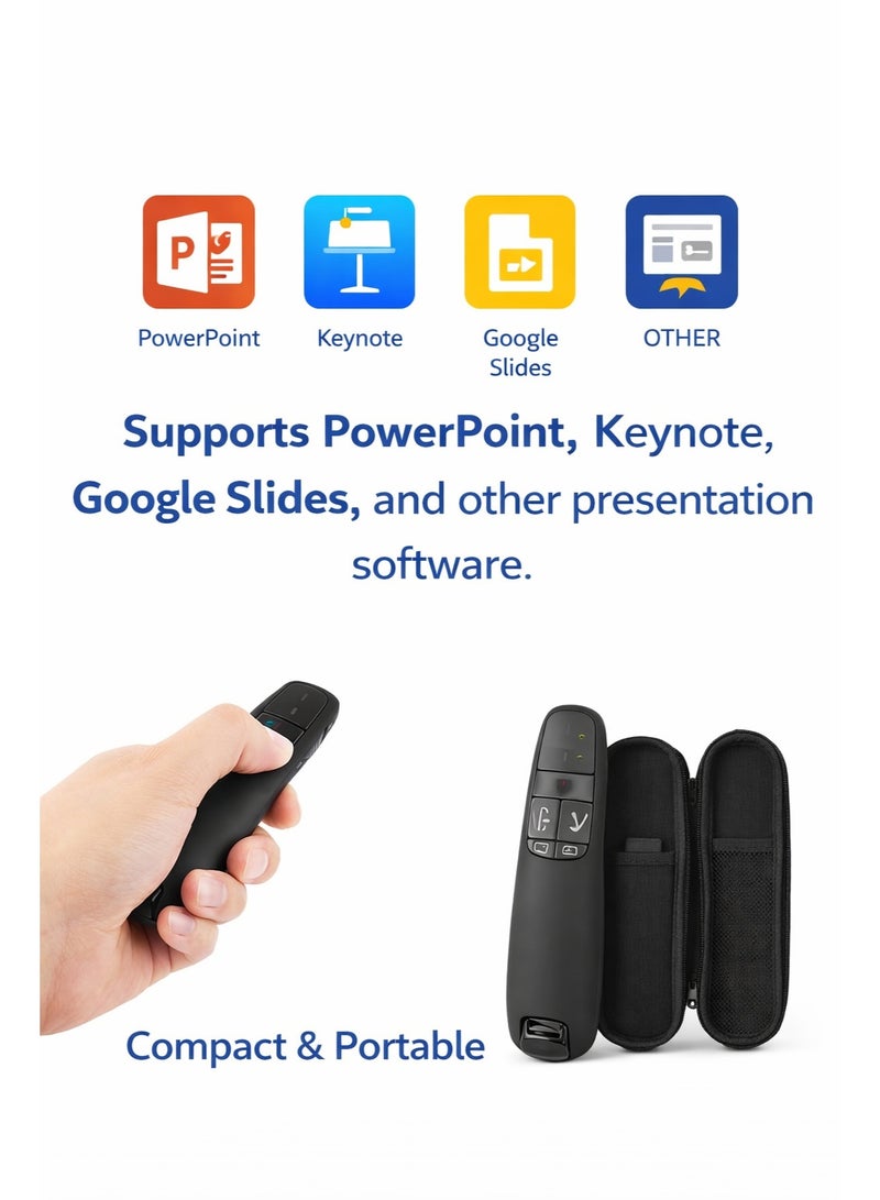 CABLE CONV 2.4Ghz USB Wireless Presenter Flip Pen PPT Remote Control for PowerPoint Presentation(Black) - Image 4