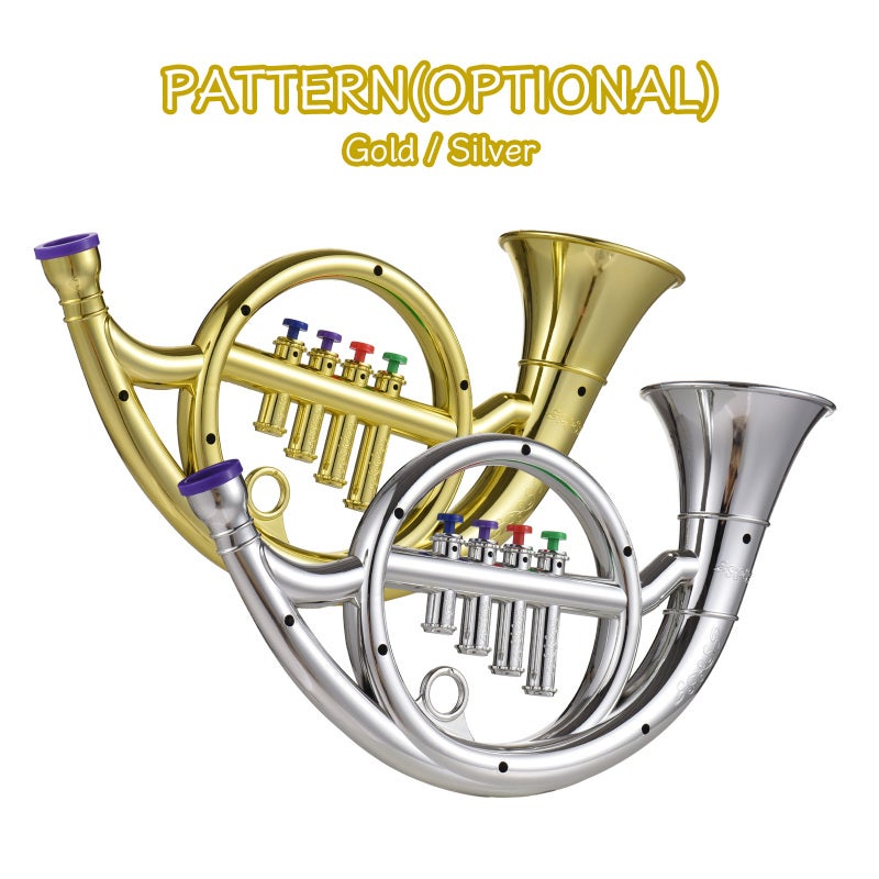 French Horn 16.5 Inch Abs Material Realistic Toy Instrument - 4-Tone Educational Musical Instruments Toy for Kids - Image 2