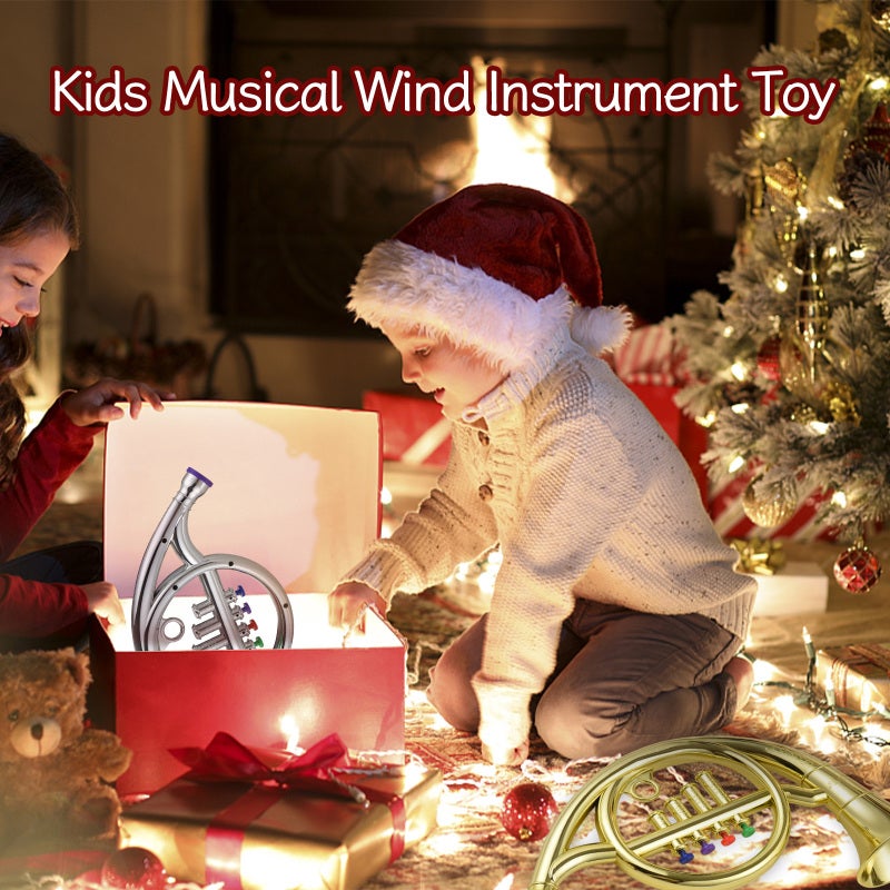 French Horn 16.5 Inch Abs Material Realistic Toy Instrument - 4-Tone Educational Musical Instruments Toy for Kids - Image 5