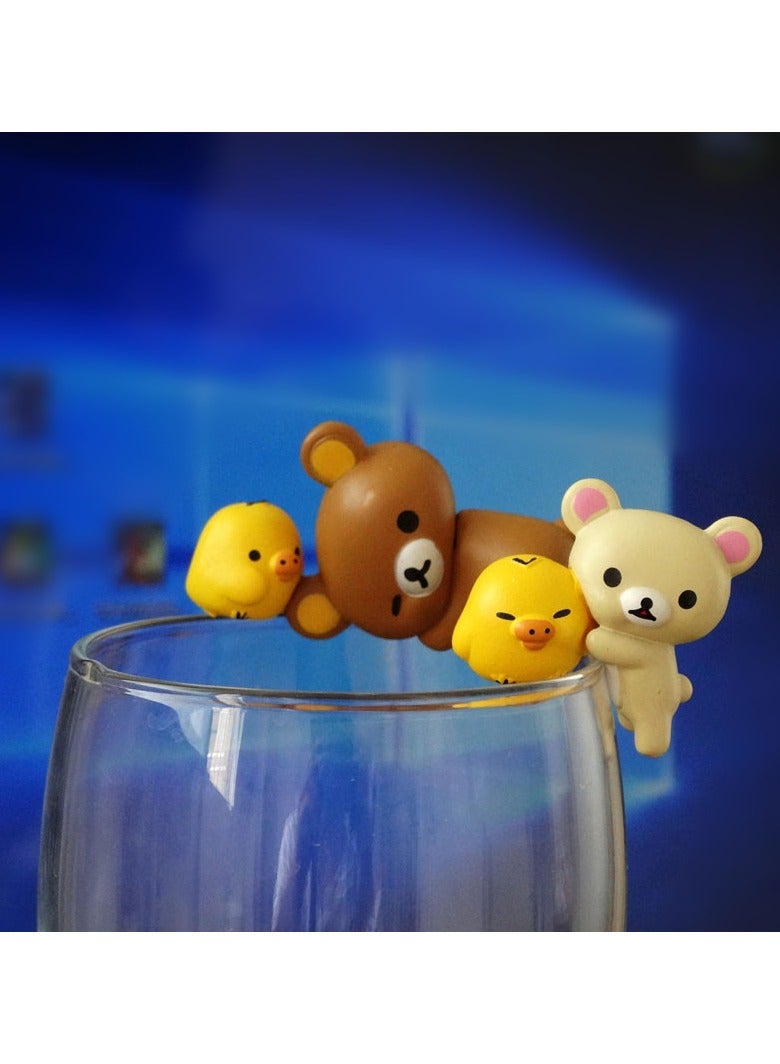 general Easy Bear Cup Edge Lazy Bear 7-piece set of dolls tea friends edge decoration model ornaments instantly add cuteness to your cup - Image 2