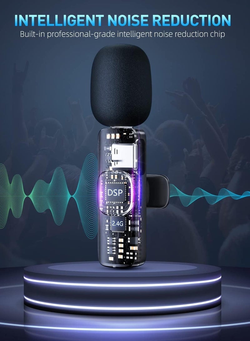 ELTRAZONE Wireless Lavalier Microphone for Type-C Phone, Lavalier Microphone,Wireless Microphone for Android/Laptop, Plug-Play Wireless Microphones, Microphone for Recording (TYPE-C 01, BLACK) - Image 2