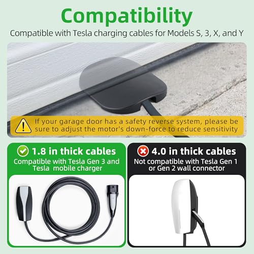 Meonum Cable Garage Door Pass Protector Compatible with Tesla Gen 3, Model 3/Y/X/S Mobile Charger, EV Cable Protector for Mobile Chargers and Wall Connectors - Image 2