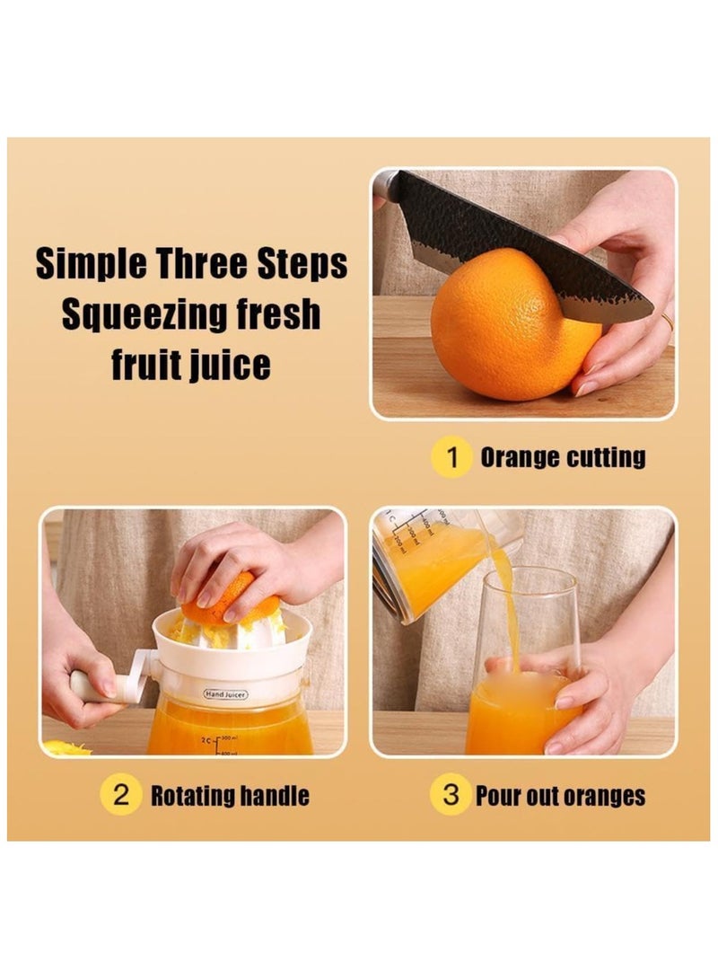 Lemon Squeezer Graduated, Orange Lemon Squeezer Juicer, Hand Press Lemon Squeezer with Hand Crank and Spout Detachable Washable 6.5x5.1" Manual Juicer for Home Kitchen, Rotation Extrusion Type  - Image 2