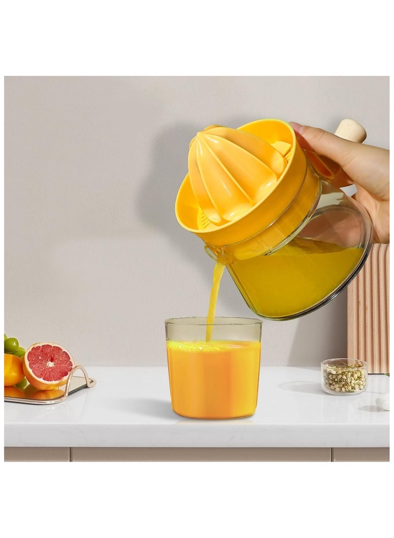 Lemon Squeezer Graduated, Orange Lemon Squeezer Juicer, Hand Press Lemon Squeezer with Hand Crank and Spout Detachable Washable 6.5x5.1" Manual Juicer for Home Kitchen, Rotation Extrusion Type  - Image 3