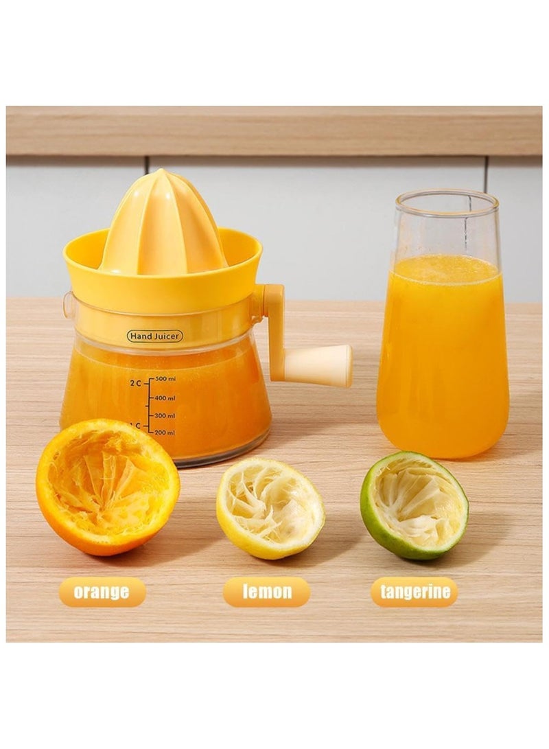 Lemon Squeezer Graduated, Orange Lemon Squeezer Juicer, Hand Press Lemon Squeezer with Hand Crank and Spout Detachable Washable 6.5x5.1" Manual Juicer for Home Kitchen, Rotation Extrusion Type  - Image 5