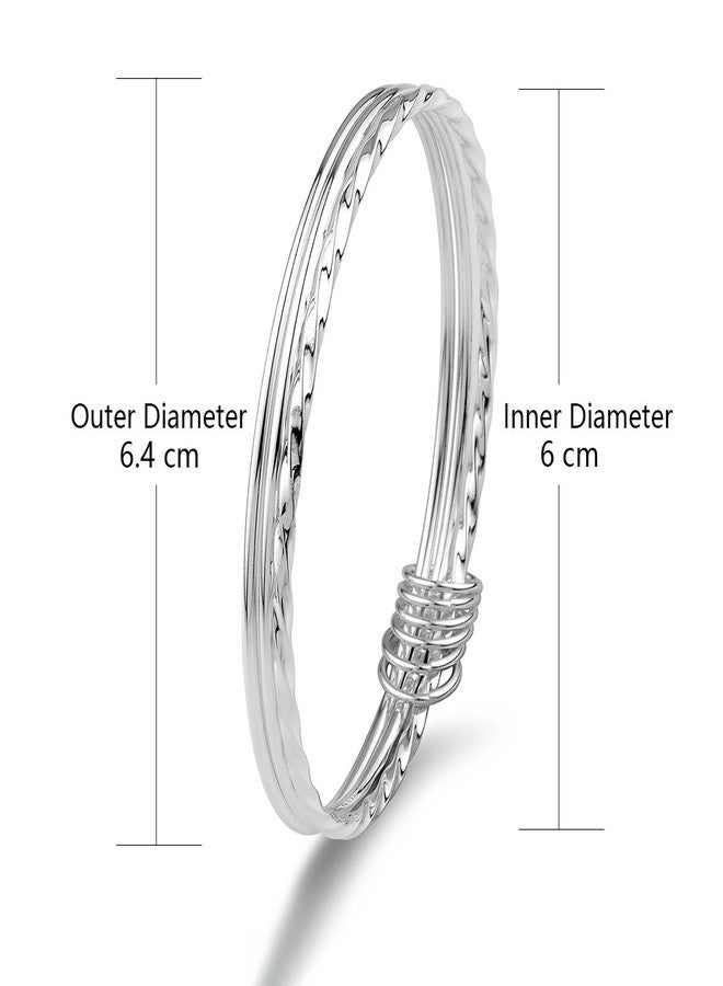 Merdia 925 Sterling Silver Bangle Bracelet Stackable Bangles for Women - Image 5