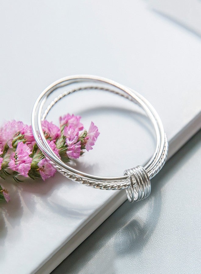 Merdia 925 Sterling Silver Bangle Bracelet Stackable Bangles for Women - Image 2