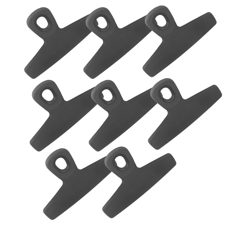 COOK WITH COLOR Wide Heavy Duty Chip Clips Large Bag Clips for Food Storage with Air Tight Seal Grip Pack of 8 Black