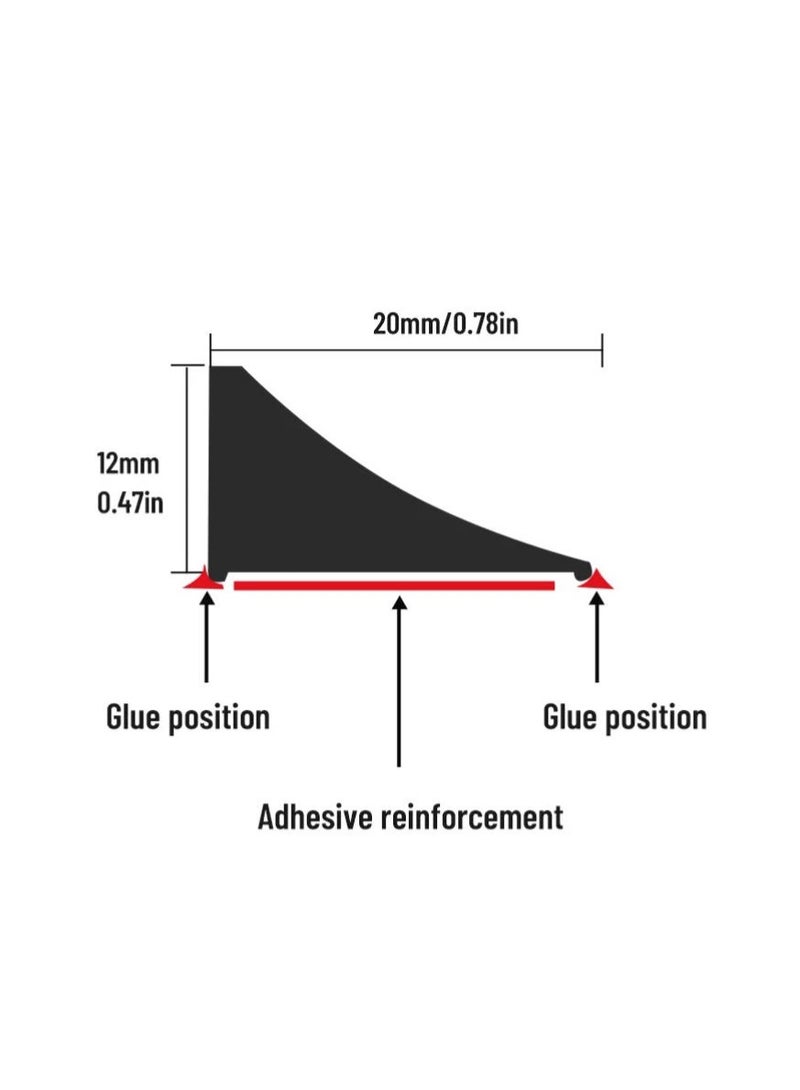 موردلي مانع تسرب سيليكون لأرضية الحمام، حاجز دش، واقي من رذاذ الماء، عتبة دش، حاجز مائي، حاجز مائي للأحواض، شريط احتجاز الماء للحمام والمطبخ. - Image 5