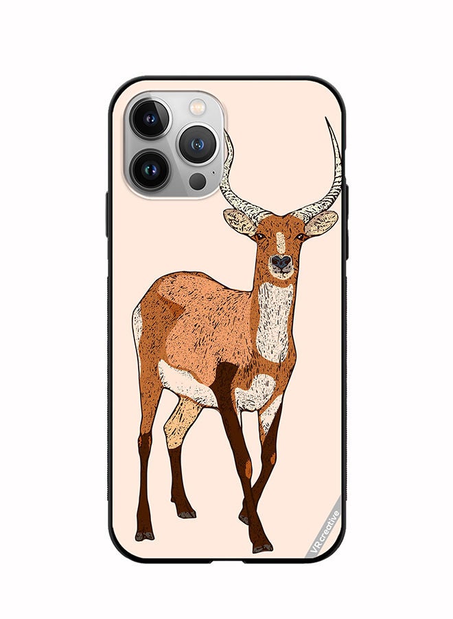 VR CREATIVE Protective Case Cover For Apple iPhone 12 Pro Max Red Lechwe, Deer Engraved Design Multicolour - Image 1