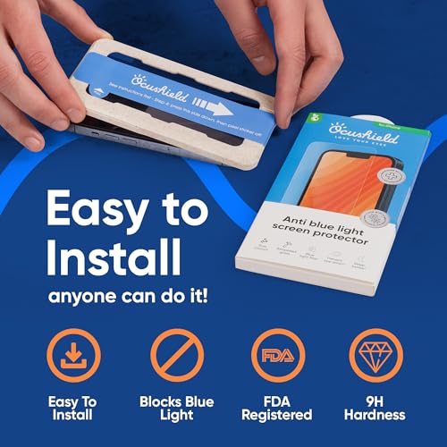 Ocushield for iPhone 13/13 Pro/14/16 (6.1") - Anti Blue Light Tempered Glass Screen Protector - Protect Your Eyes Reduce Migraines & Improve Sleep - Image 2