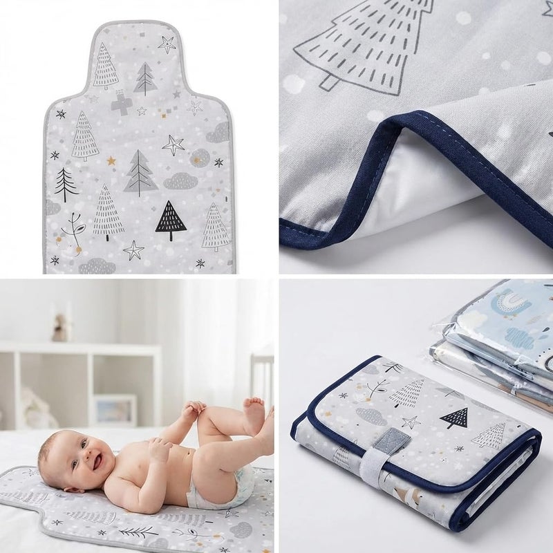 Newborn Baby Changing Mat, Three Layer Waterproof Baby Changing Mat, Cotton and Fiber, Multi Shapes Printed - Image 1