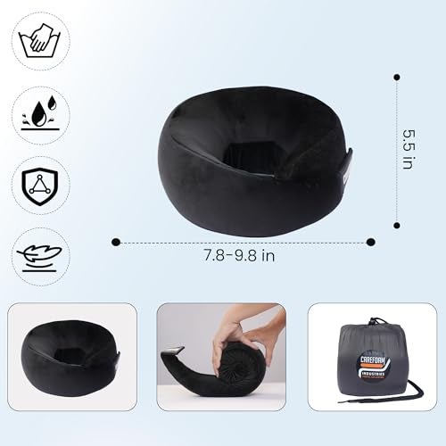 CareFoam Travel Neck Pillow | Premium Memory Foam Neck Pillow for Flight Travel, Car Sleeping | Adjustable Head Rest, Neck Rest Travelling Pillow for Sleeping Head Support - Image 5