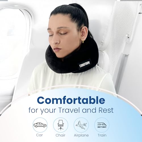 CareFoam Travel Neck Pillow | Premium Memory Foam Neck Pillow for Flight Travel, Car Sleeping | Adjustable Head Rest, Neck Rest Travelling Pillow for Sleeping Head Support - Image 3