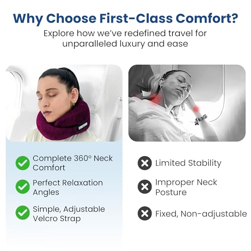 CareFoam Travel Neck Pillow | Premium Memory Foam Neck Pillow for Flight Travel, Car Sleeping | Adjustable Head Rest, Neck Rest Travelling Pillow for Sleeping Head Support - Image 4